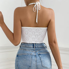 The Daisy Eyelet Halter Top