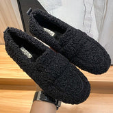 Cute Winter Warm Lamb Fur Flat Shoes Loafers