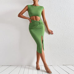 Hollow Hip Sleeveless Elegant Dress