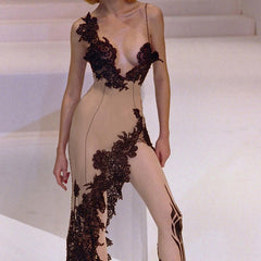 Deep V Fitted Backless Party Dress