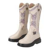 Boots Knee High Butterfly Embroidery Shoes