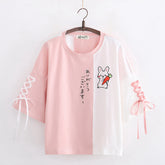 Cute Kawaii Bunny Cross Lace Shirt