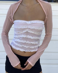 Pollux Ruffle Lace Tube Top