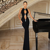 A Cutouted Sleeveless Slimming Fishtail Dress