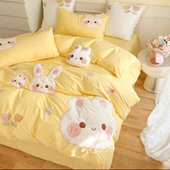 Cute Puppy Print Bedding Duvet Cover Set