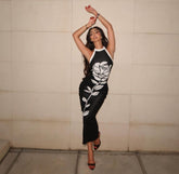 Halter neck backless bandage dress