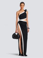 One Shoulder High Slit Dress