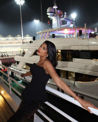 Bandage Tube Top Sequined Long Skirt Two-Piece Set