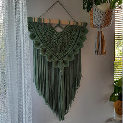 Dark Green Macrame Wall Hanging