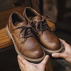 Vintage Coffee Leather Shoes