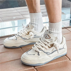 Neon Thick Lace Striped Color Sneakers