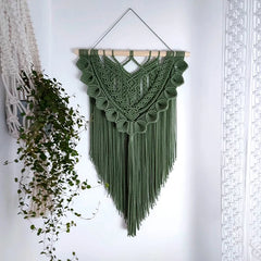 Dark Green Macrame Wall Hanging