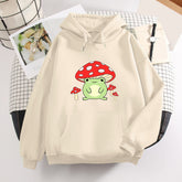 Cute Booyo Mushroom Frog Hoodie for Teen Girls