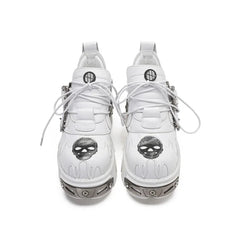 Metal Edge Lace-Up Platform Sneakers