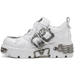 Metal Edge Lace-Up Platform Sneakers
