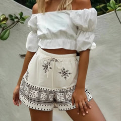 Varinia Boho High-Waist Shorts