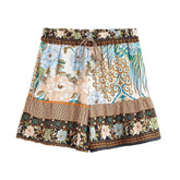 Cyra Boho High-Waist Shorts �Desert Feather