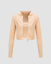 Observatory Ribbed Velvet Zip Hoodie and Tank Top