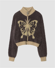 Furry Butterfly Sweater Cardigan