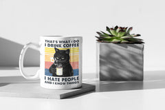 Funny Coffee Know Things Black Cat Ceramic Mug