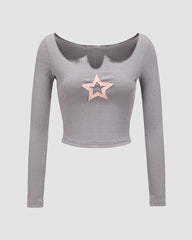 Faestro Star Ribbed Top