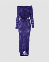 Off Shoulder Ruched Crochet Coord