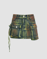 Grunge Pocket Short Denim Skirts
