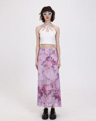 Midi Infatuation Floral Mesh Skirt