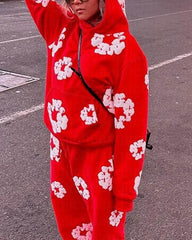 Flower Print Tracksuit Coord Set