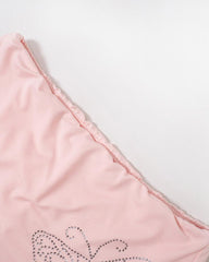 Butterfly Rhinestone Flared Casual Pants