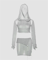 Hoodie Cut Out Knit Coord