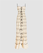 Creamy Shoelace Maxi Dress