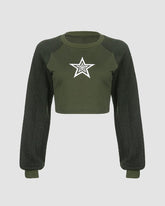 Helio Cable Knit Sleeves Star Top