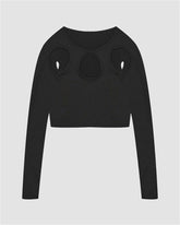 Round Cut-Out Long-Sleeve T-Shirt