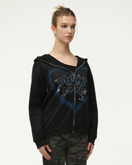 Bunny Love Graphic Zip Hoodie