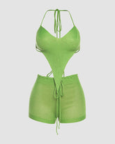 Tropical Green Crochet Coord Set