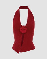 Butterfly And Rosebud Halter Top