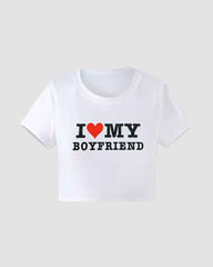 I Heart My Boyfriend Cropped T-Shirt