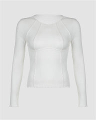 Dividing Line Ribbed Top