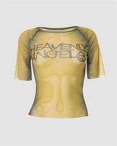 Millennium Spice Girl Letter Print Mesh Sheer Sister Top
