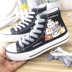 Cute Kawaii Cats Student High Top Canvas