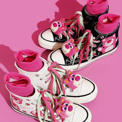 Teenagers Cute Bear High-top Canvas Shoes