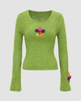 Cute Three-Dimensional Floral Sweater