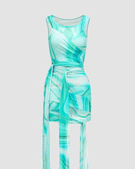 Vossen Temptress Wrap Tie Mini Dress