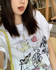 Animal Doodle Oversized T-Shirt