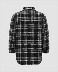 Checkerboard Patterned Wool Coat