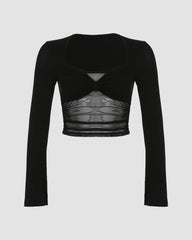 Ashfeather Mesh Sweetheart Top