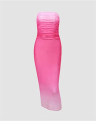 Spring Gradient Bandeau Dress