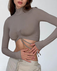 Drayheller High Neck Cropped Top
