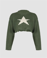 Vintage Star Crop Sweater